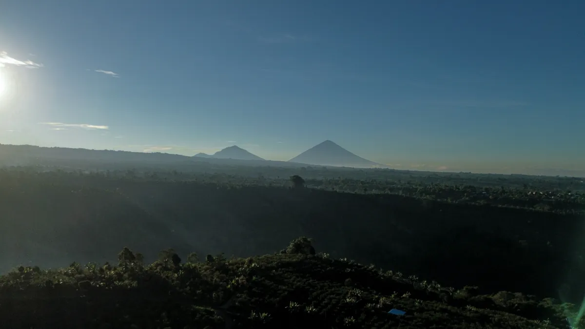 The highland ridge at dawn