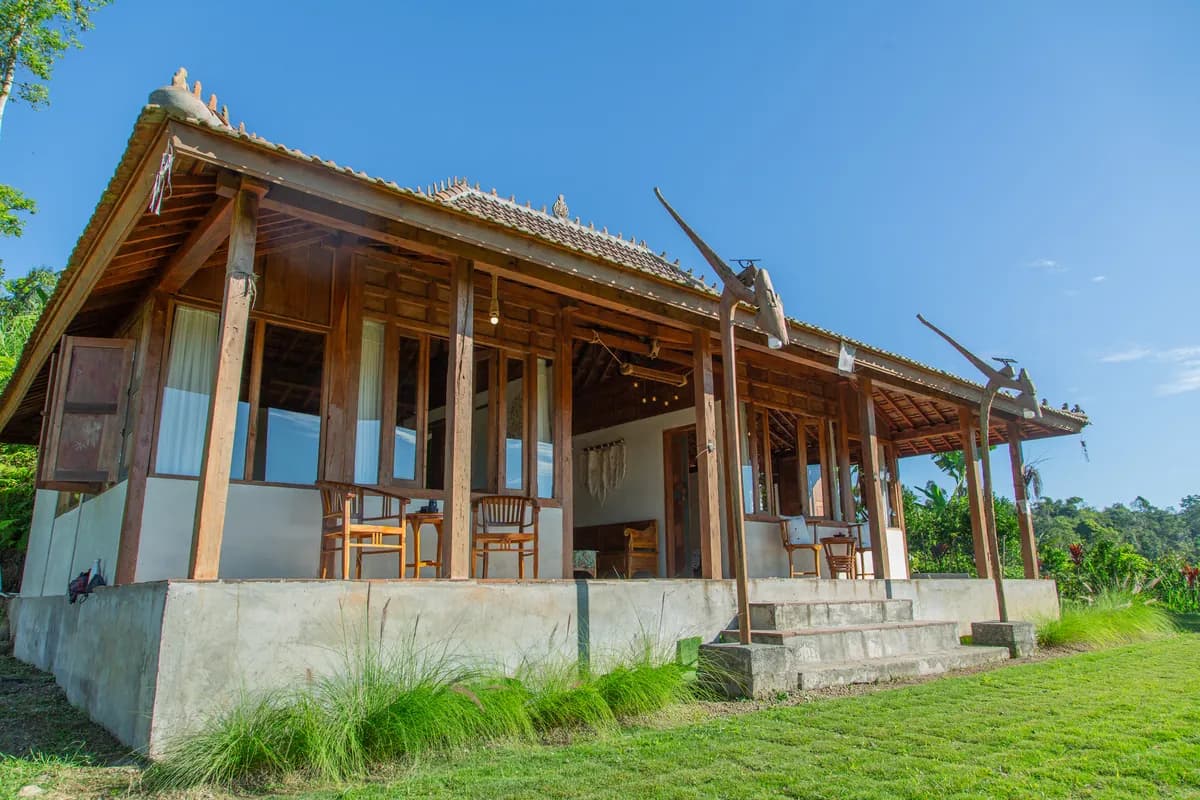 The timber flank of the house