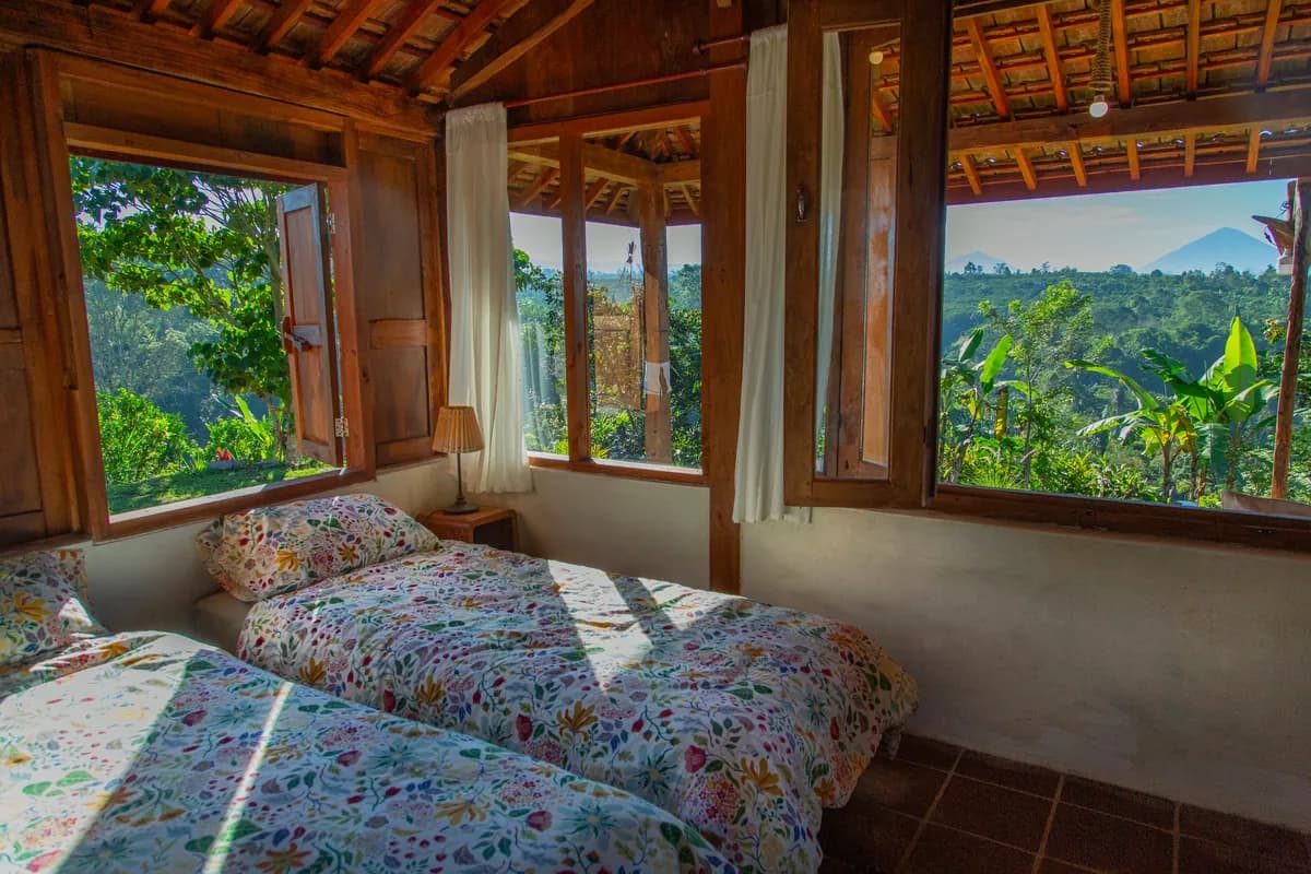 A corner room with windows on two sides